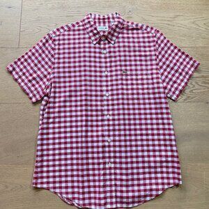 Lacoste Men's Long Sleeve Regular Fit Plaid Casual Button Down Shirt